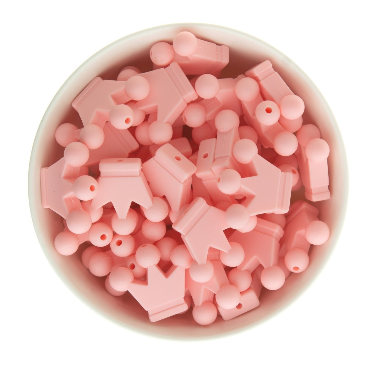 Silicone Focal Beads Crowns Soft Pink from Cara & Co Craft Supply