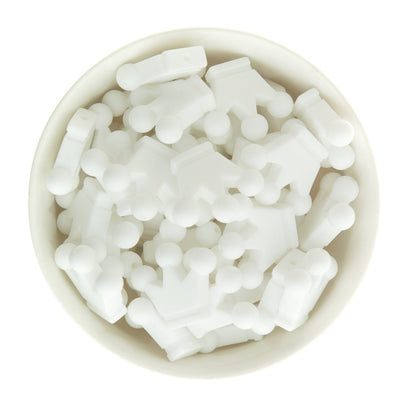 Silicone Focal Beads Crowns White from Cara & Co Craft Supply