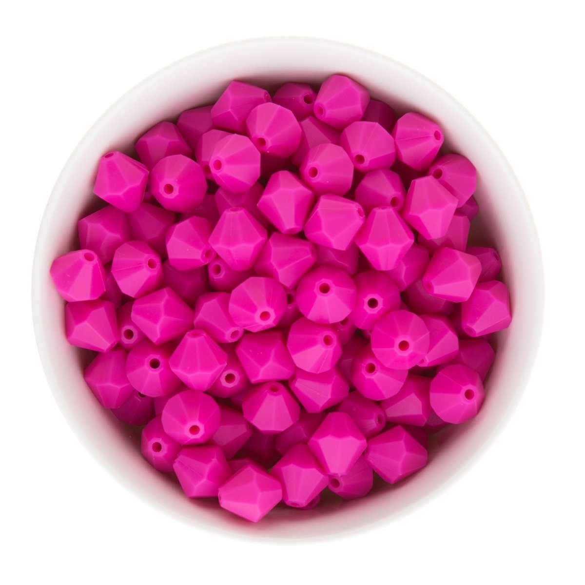 Silicone Focal Beads Diamonds Fuchsia from Cara & Co Craft Supply