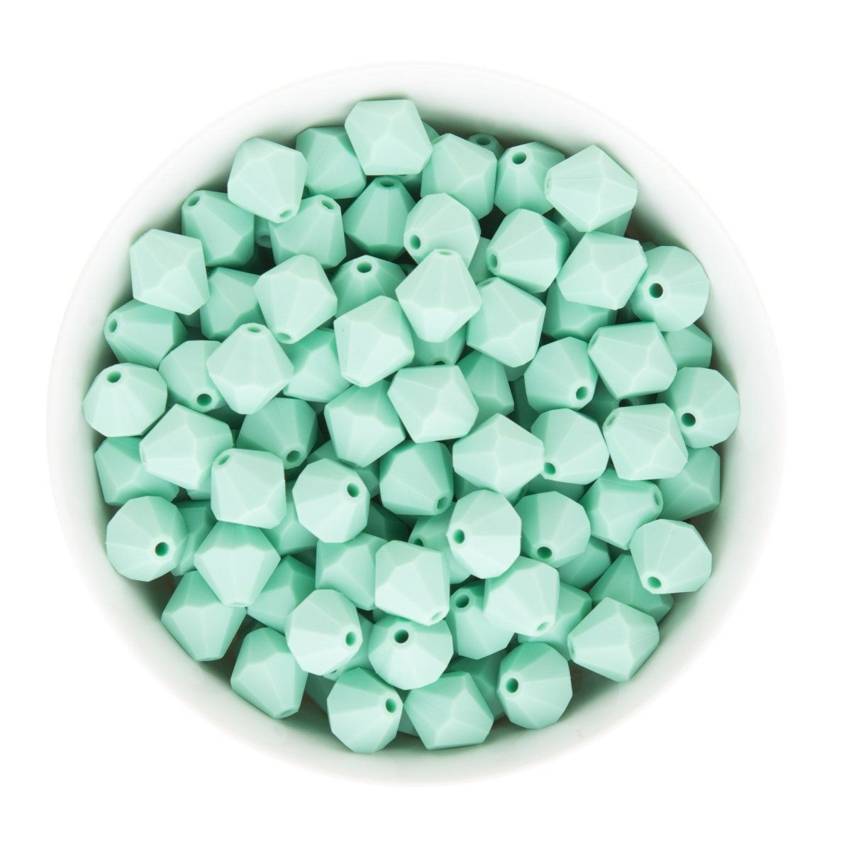 Silicone Focal Beads Diamonds Mint from Cara & Co Craft Supply