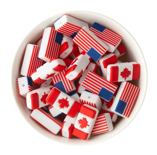 Silicone Focal Beads Flags Canadian Flag from Cara & Co Craft Supply