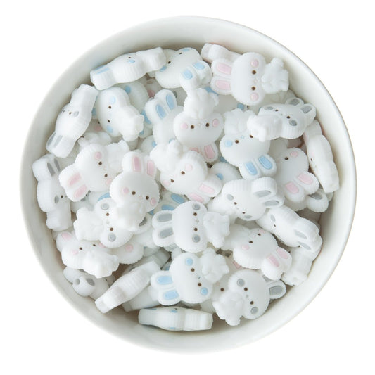 Silicone Focal Beads Fluffy Bunnies Baby Blue from Cara & Co Craft Supply
