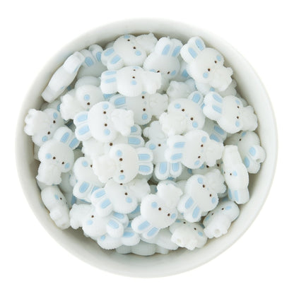 Silicone Focal Beads Fluffy Bunnies Baby Blue from Cara & Co Craft Supply