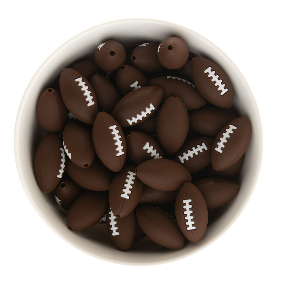 Silicone Focal Beads Footballs from Cara & Co Craft Supply