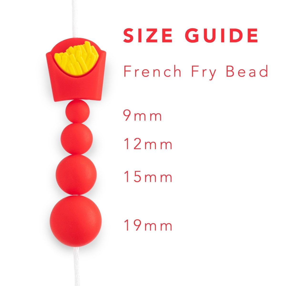 Silicone Focal Beads French Fries from Cara & Co Craft Supply