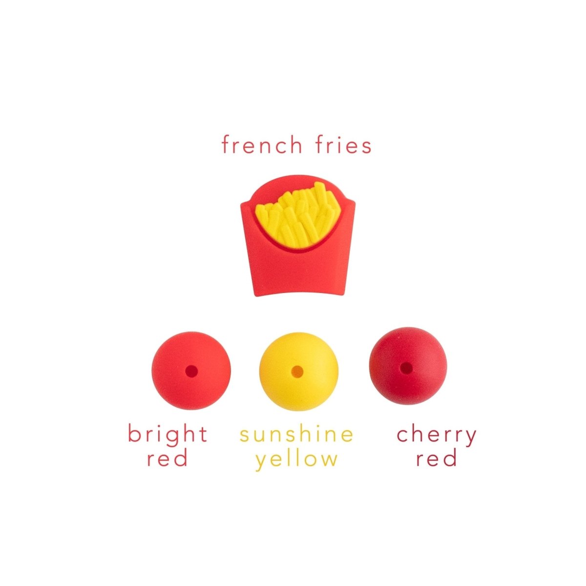 Silicone Focal Beads French Fries from Cara & Co Craft Supply