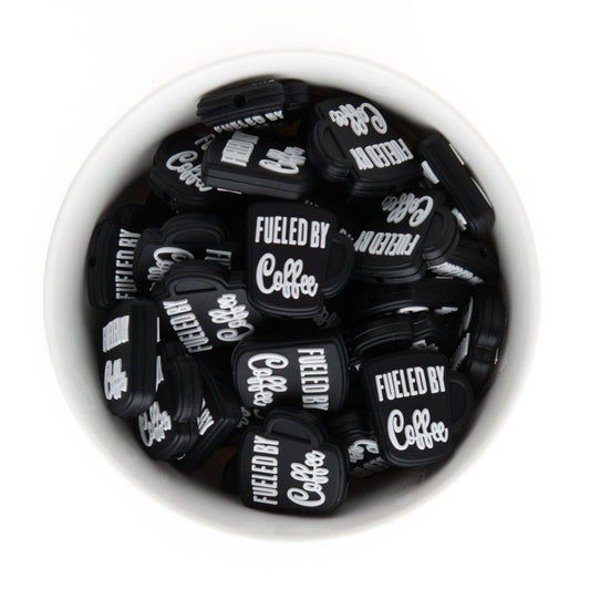 Silicone Focal Beads Fueled by Coffee White from Cara & Co Craft Supply