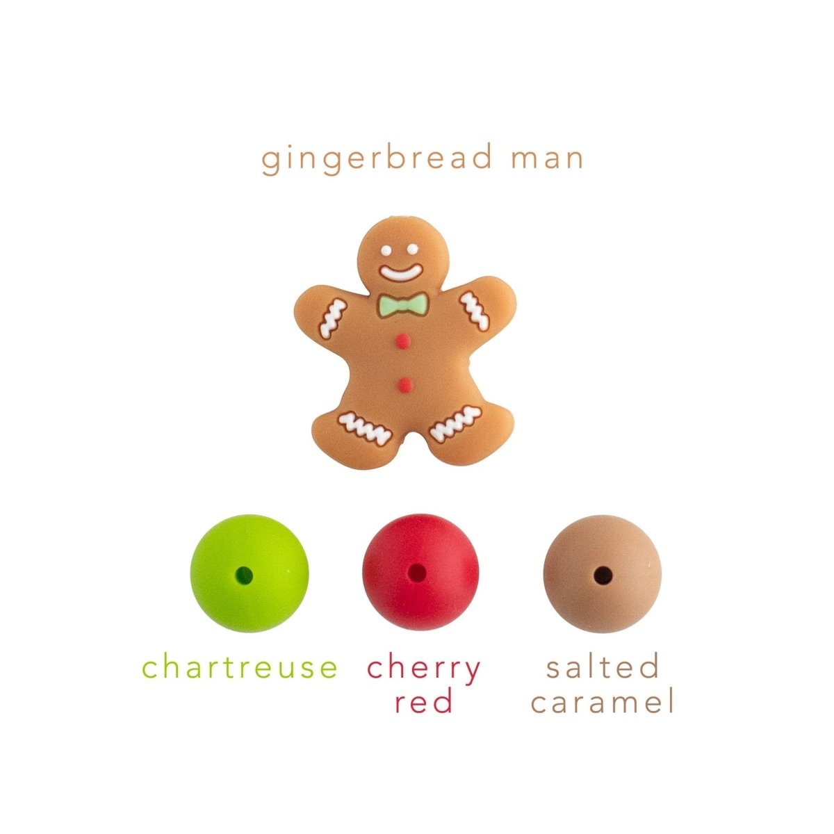 Silicone Focal Beads Gingerbread Man from Cara & Co Craft Supply