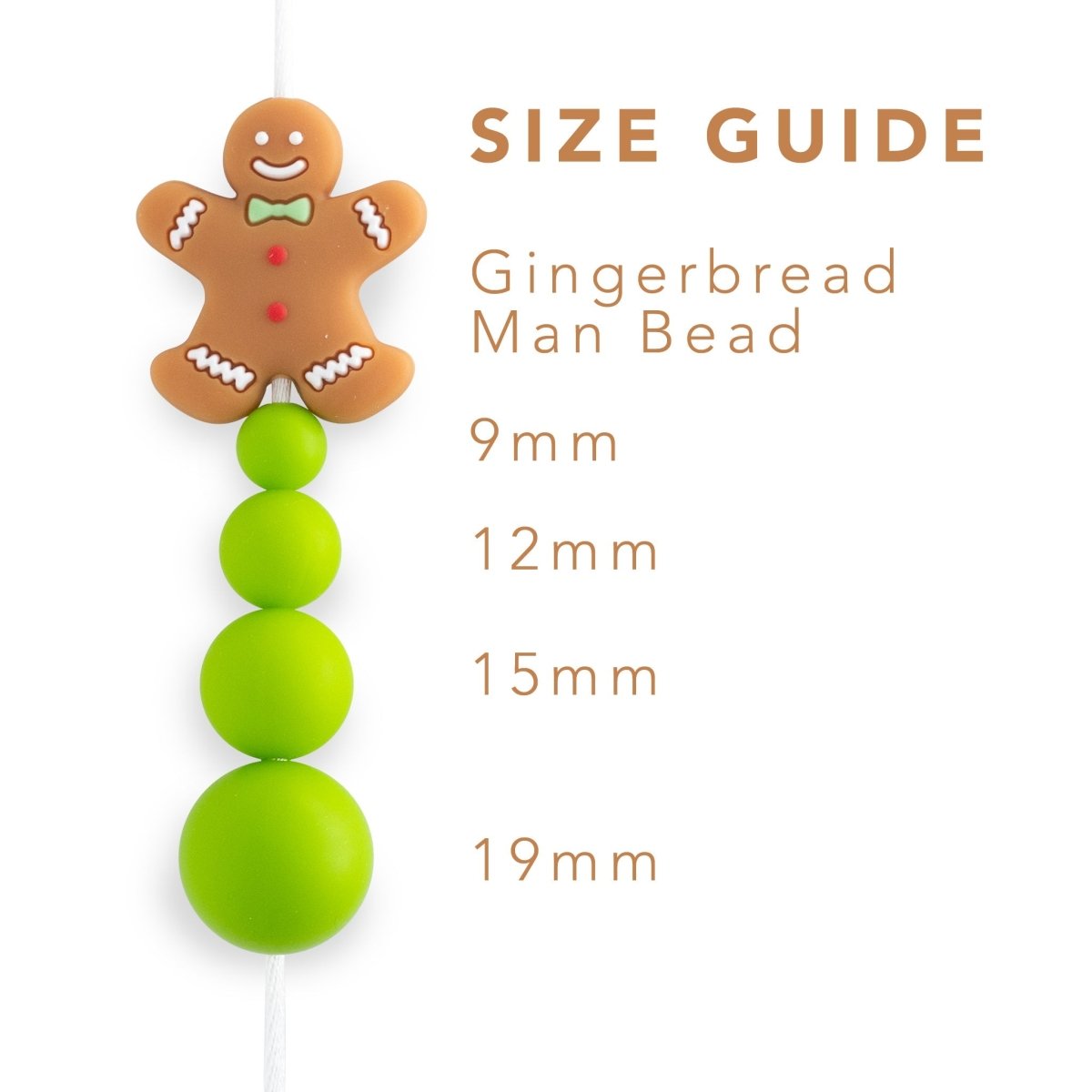 Silicone Focal Beads Gingerbread Man from Cara & Co Craft Supply