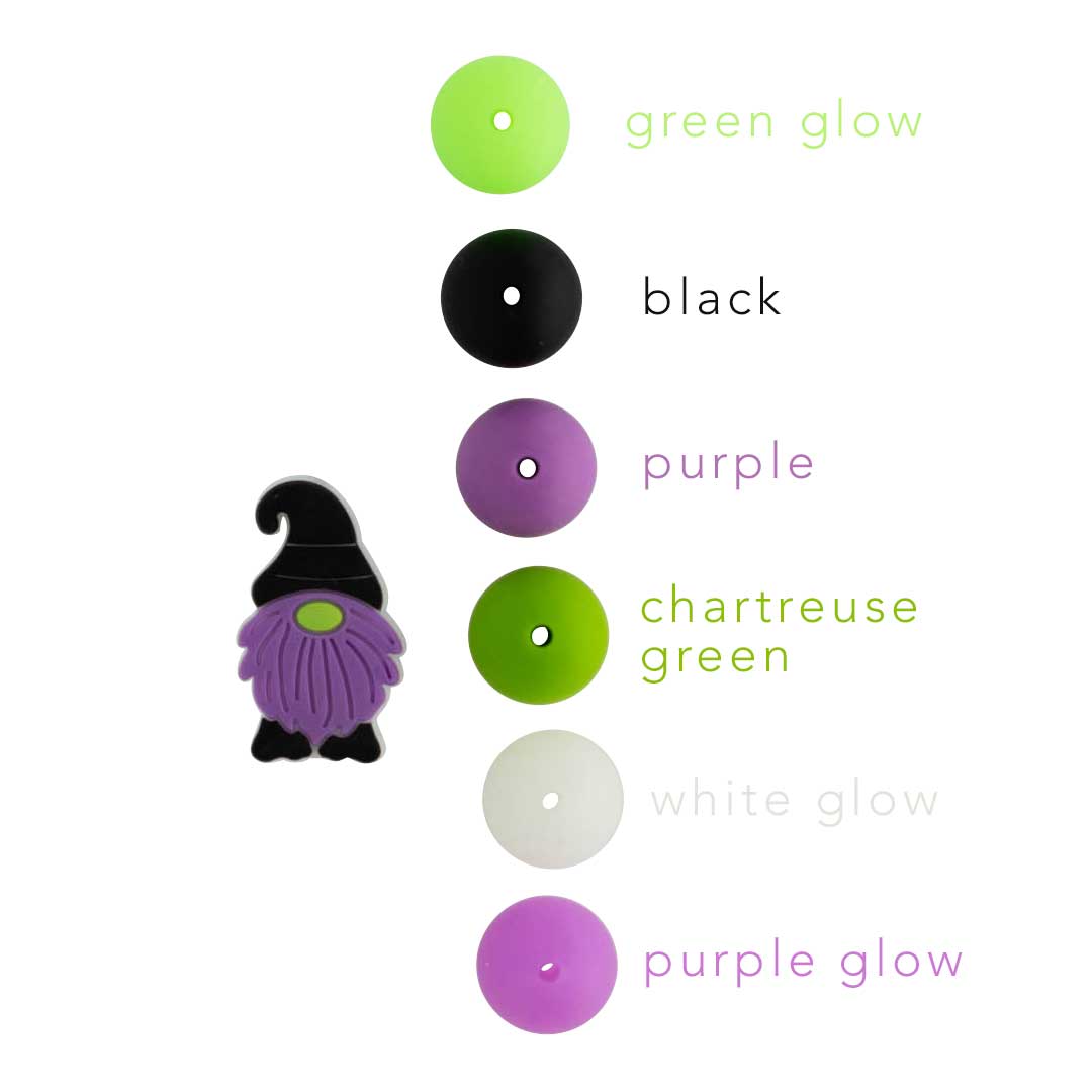 Silicone Focal Beads Glow in the Dark Gnomes from Cara & Co Craft Supply