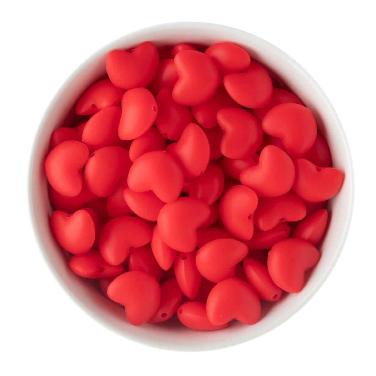 Silicone Focal Beads Hearts Bright Red from Cara & Co Craft Supply