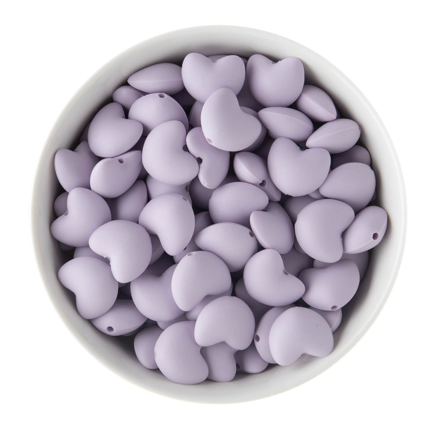 Silicone Focal Beads Hearts Lilac from Cara & Co Craft Supply