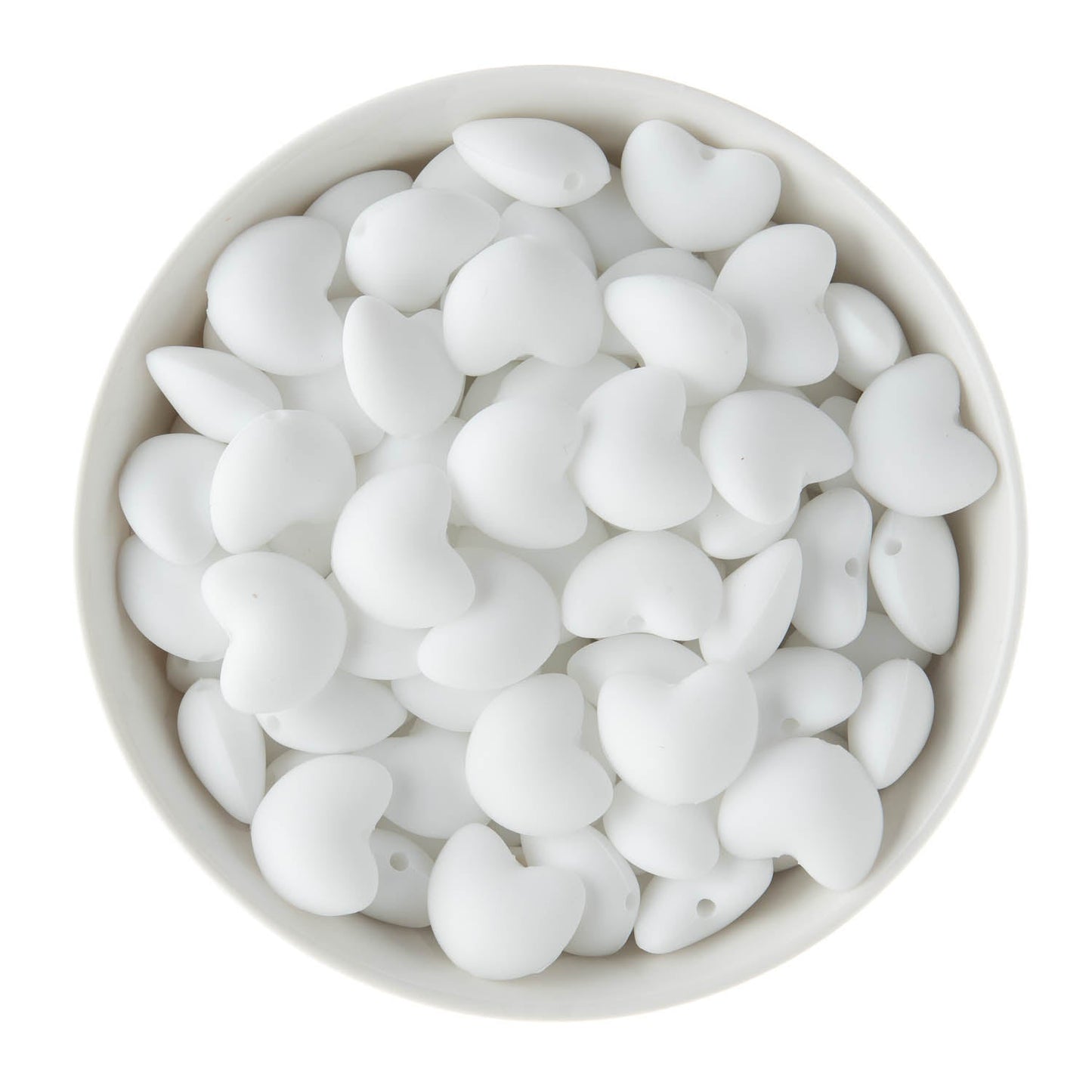 Silicone Focal Beads Hearts White from Cara & Co Craft Supply