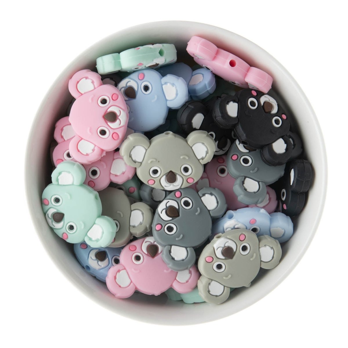 Silicone Focal Beads Koalas Black from Cara & Co Craft Supply