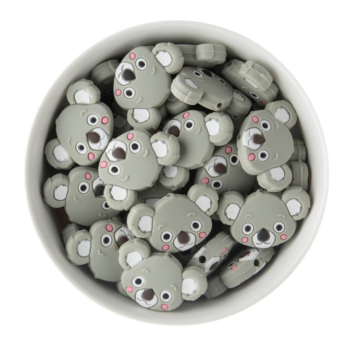 Silicone Focal Beads Koalas Light Grey from Cara & Co Craft Supply