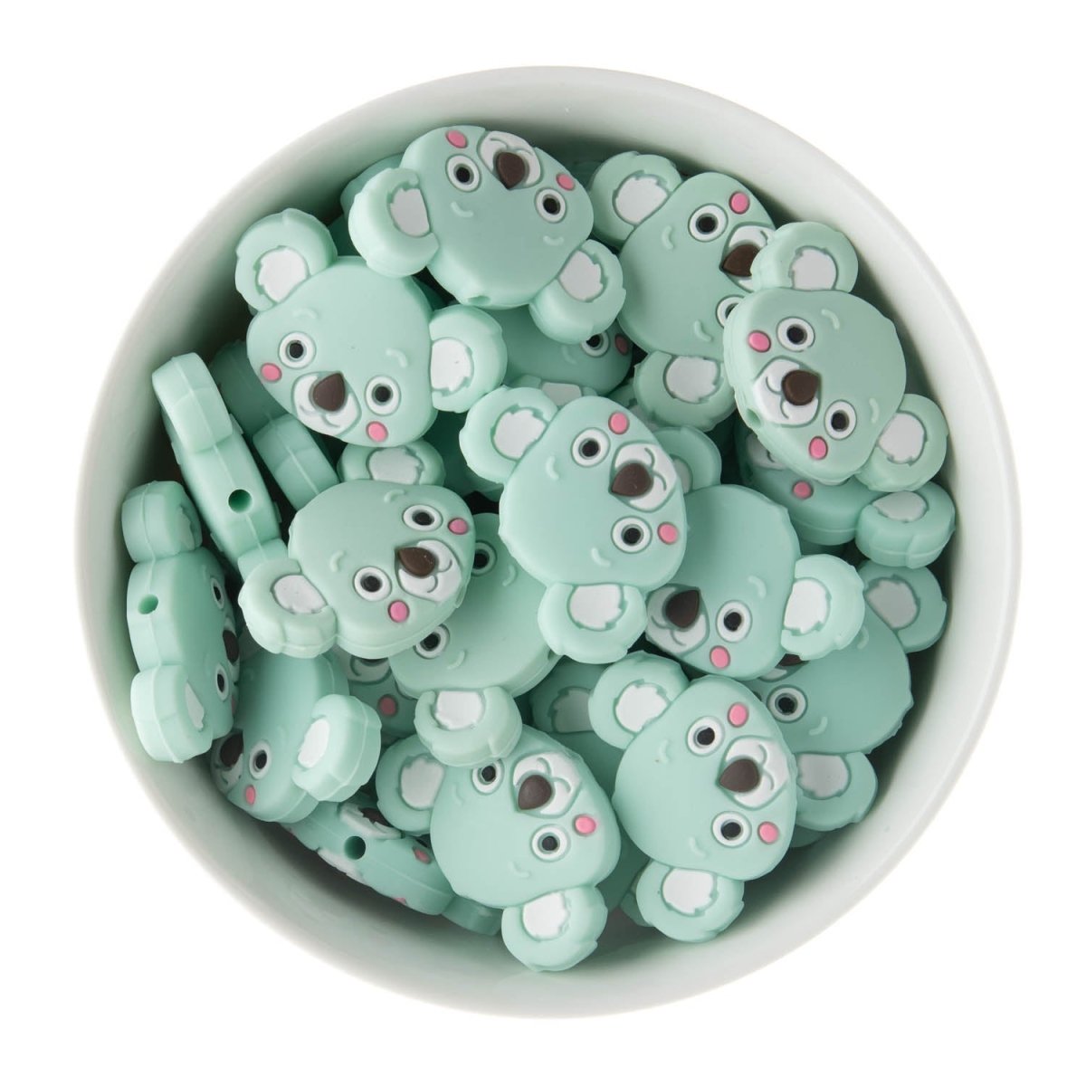 Silicone Focal Beads Koalas Mint from Cara & Co Craft Supply