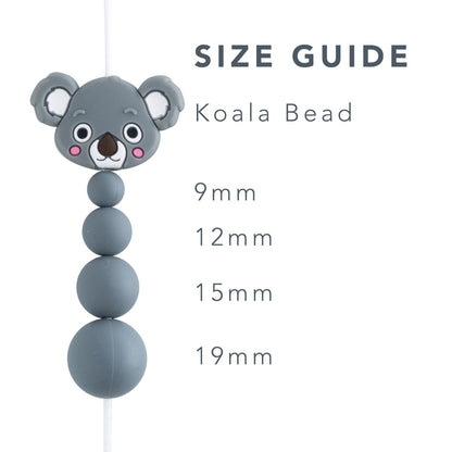 Silicone Focal Beads Koalas Pastel Blue from Cara & Co Craft Supply