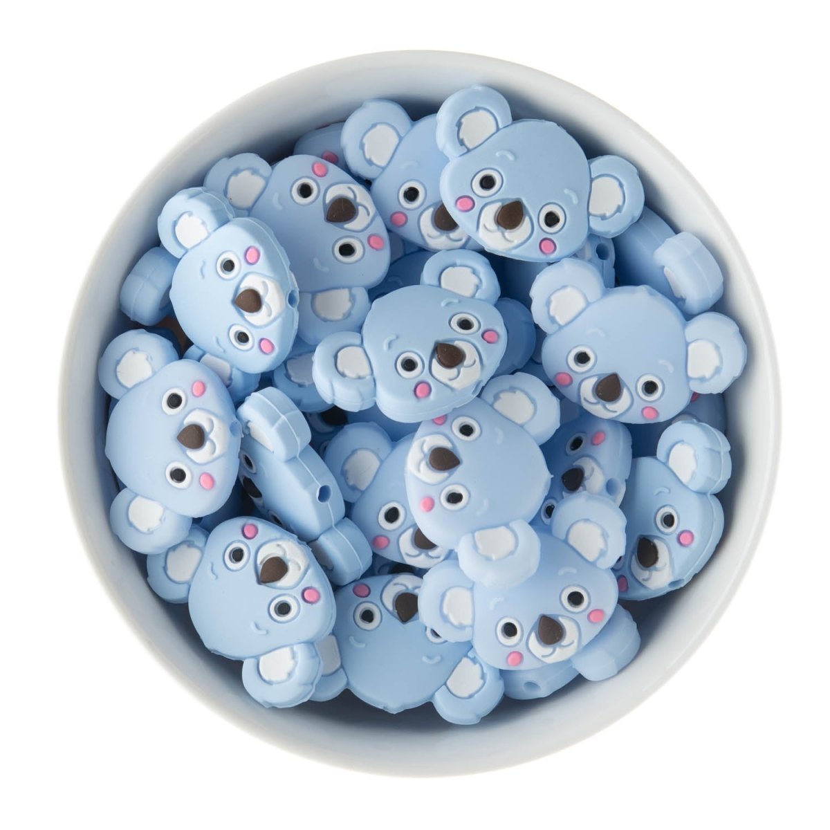 Silicone Focal Beads Koalas Pastel Blue from Cara & Co Craft Supply