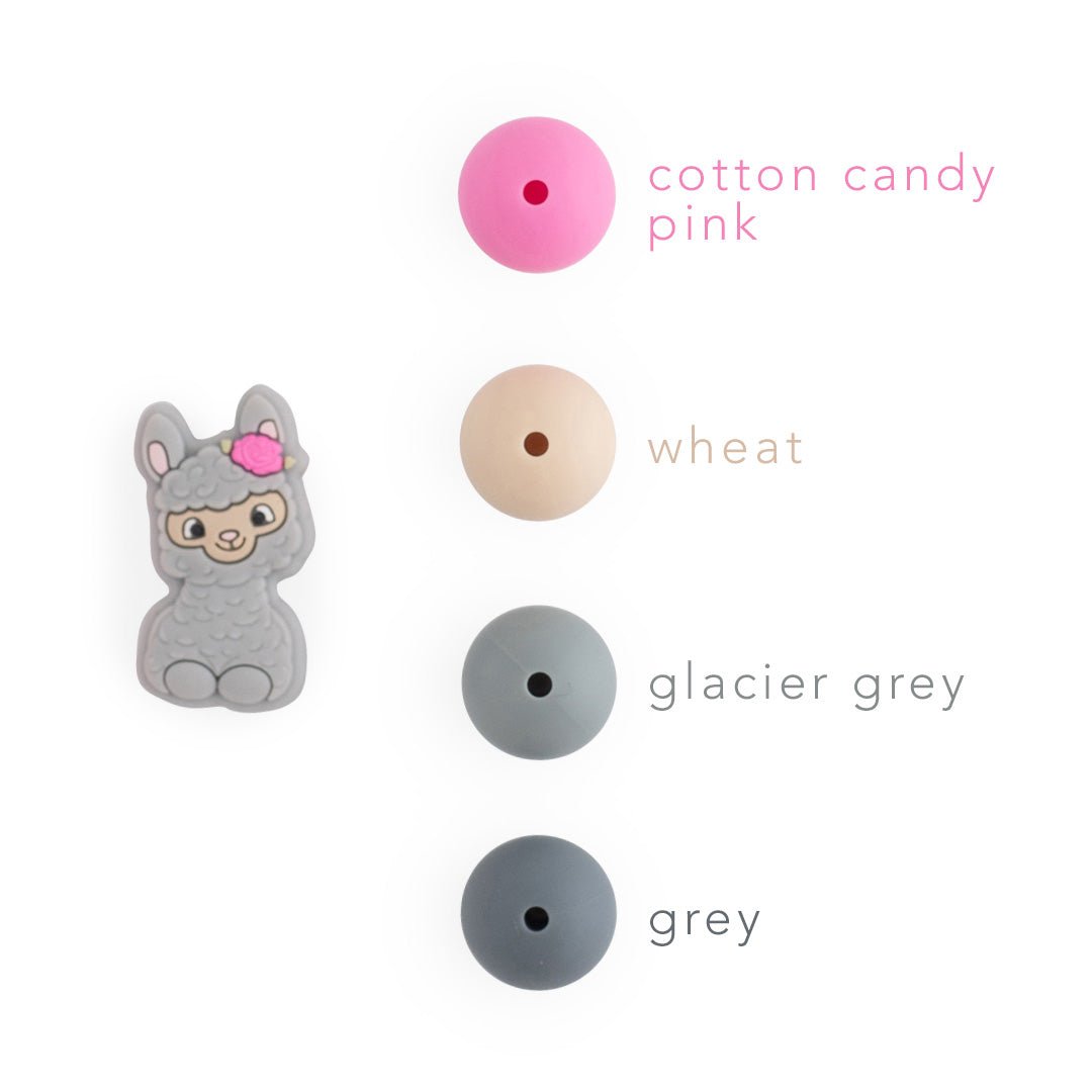 Silicone Focal Beads Llamas White from Cara & Co Craft Supply