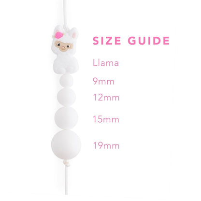 Silicone Focal Beads Llamas White from Cara & Co Craft Supply