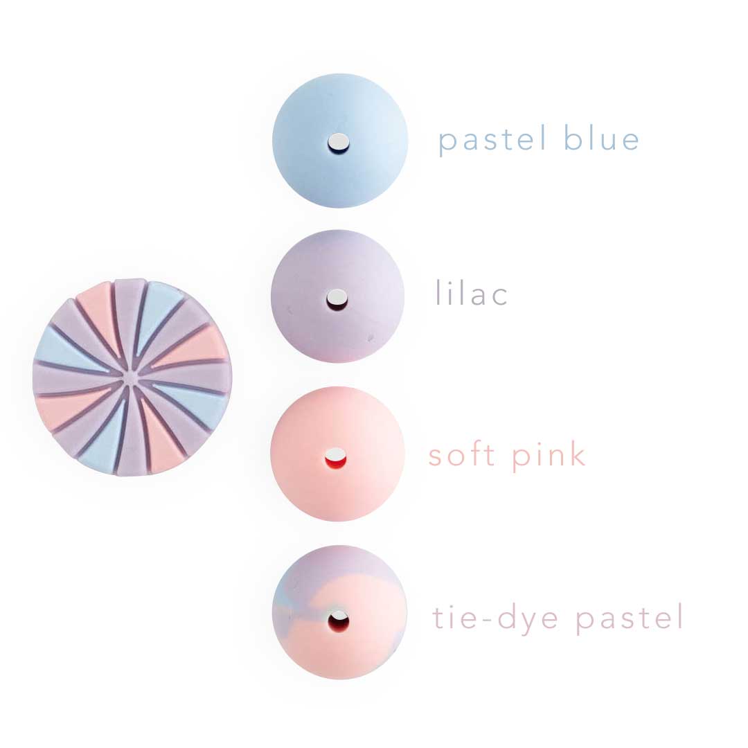 Silicone Focal Beads Lollipop Soft Pink & Lilac & Pastel Blue from Cara & Co Craft Supply
