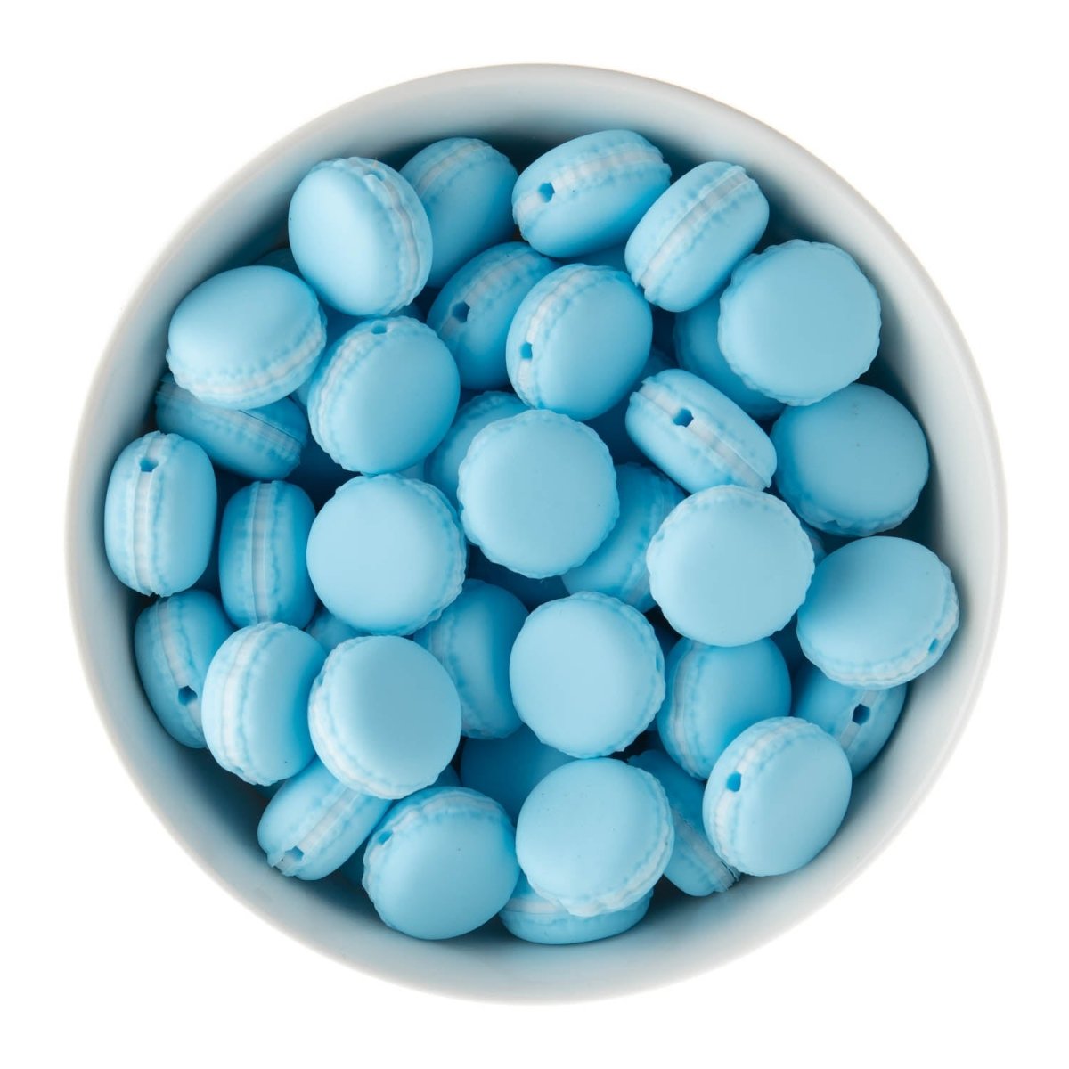 Silicone Focal Beads Macarons French Blue from Cara & Co Craft Supply