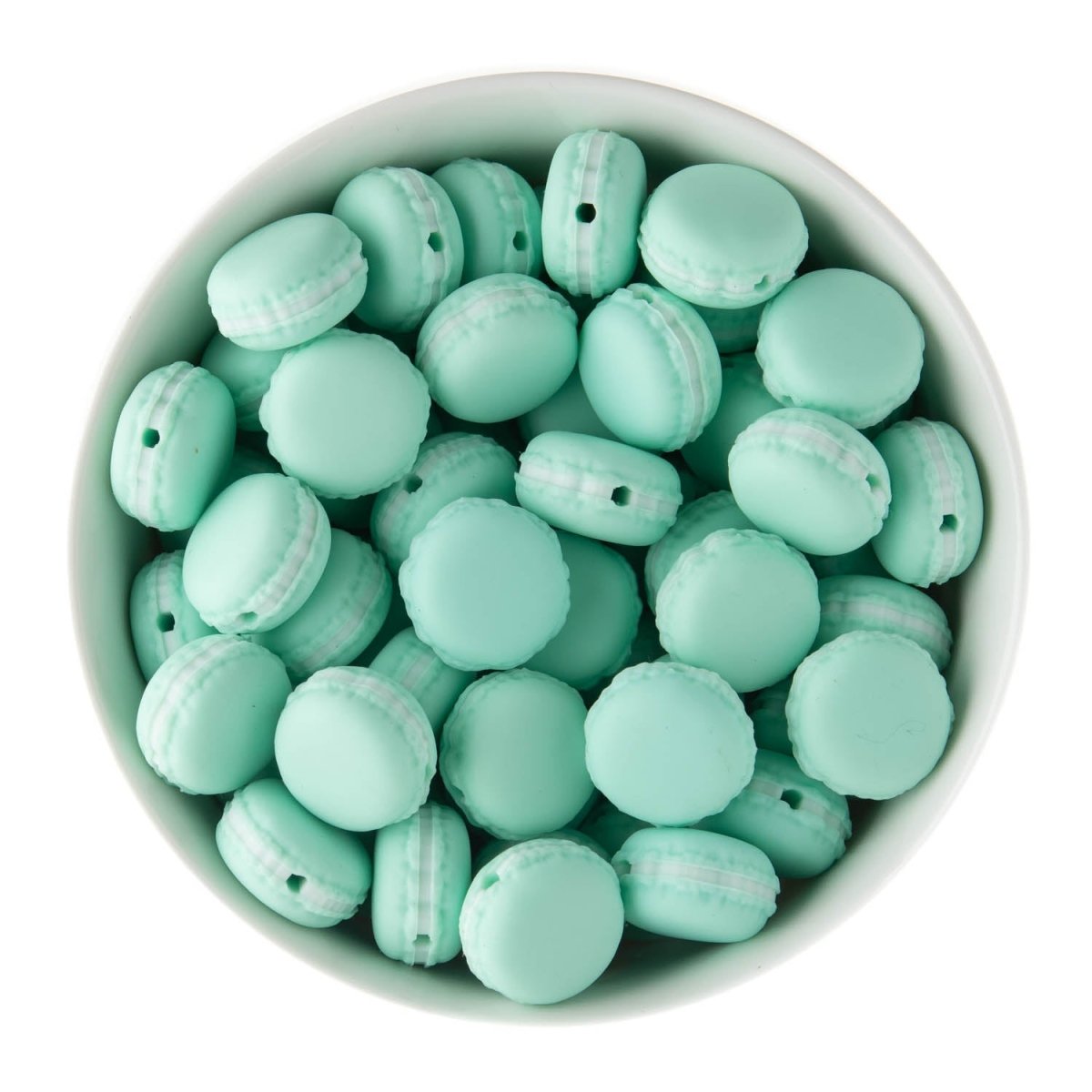 Silicone Focal Beads Macarons Mint from Cara & Co Craft Supply