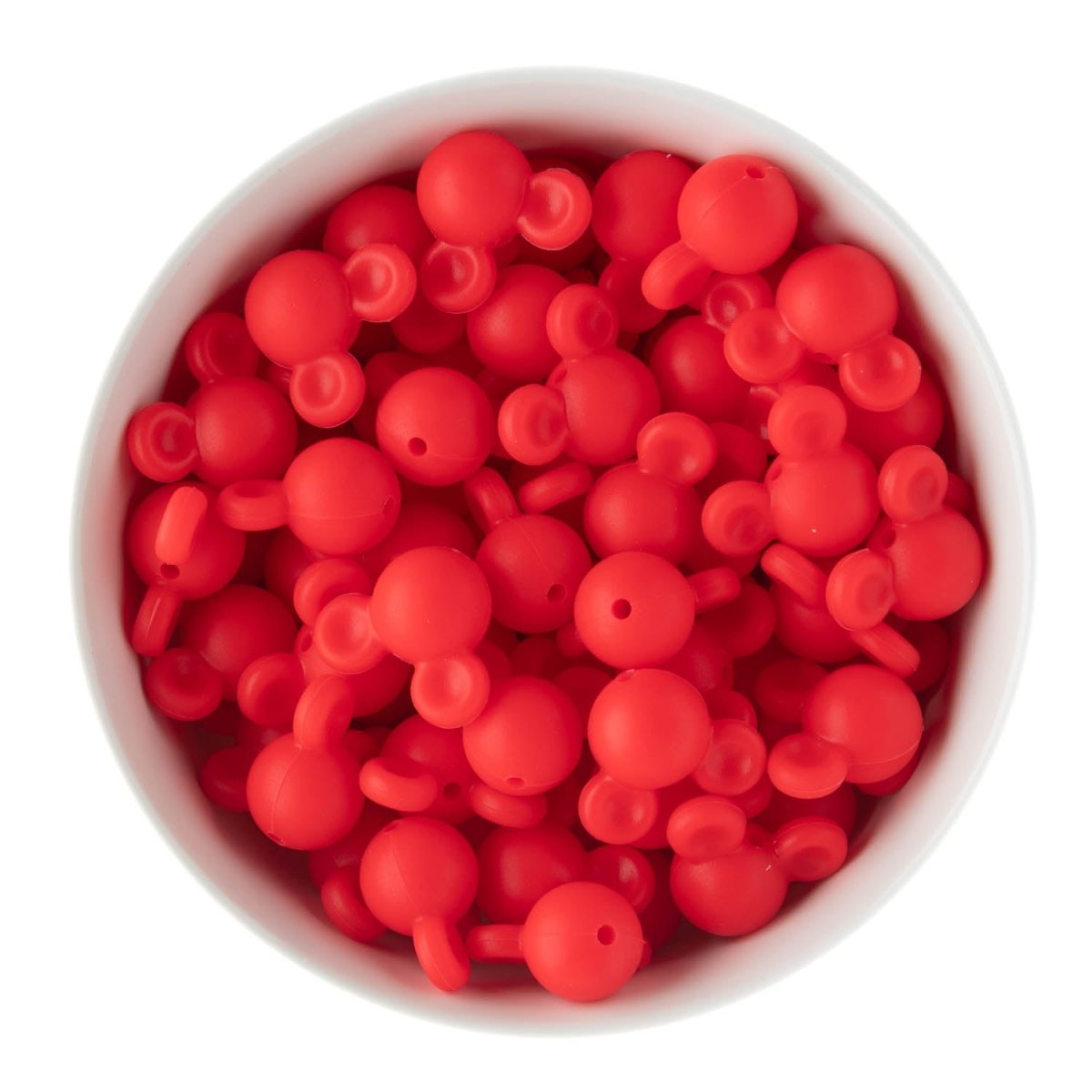 Silicone Focal Beads Mickey Bright Red from Cara & Co Craft Supply