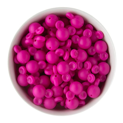 Silicone Focal Beads Mickey Fuchsia from Cara & Co Craft Supply