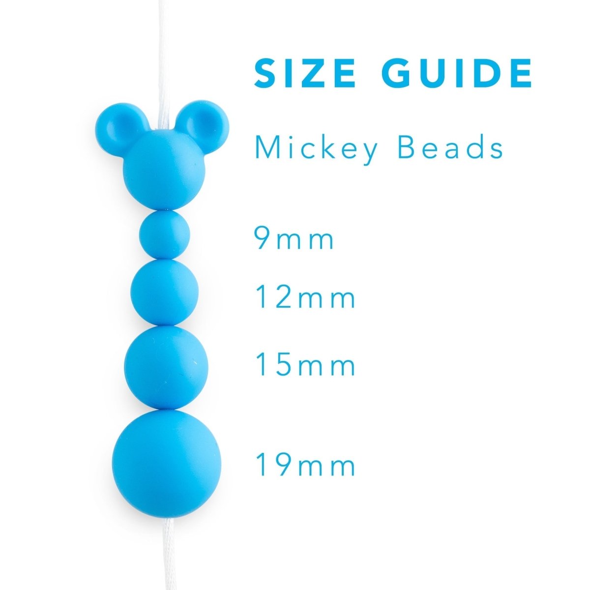 Silicone Focal Beads Mickey White from Cara & Co Craft Supply