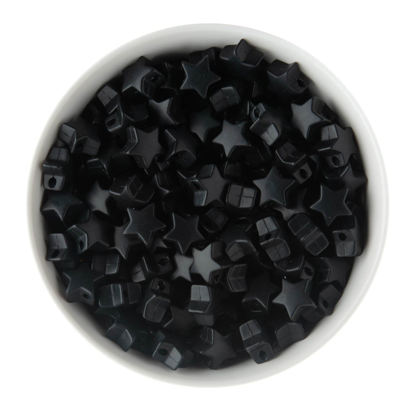 Silicone Focal Beads Mini Stars Black from Cara & Co Craft Supply