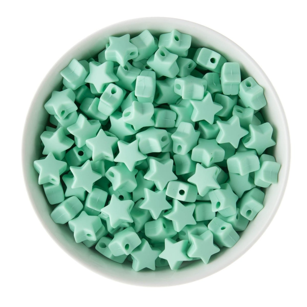 Silicone Focal Beads Mini Stars Mint from Cara & Co Craft Supply