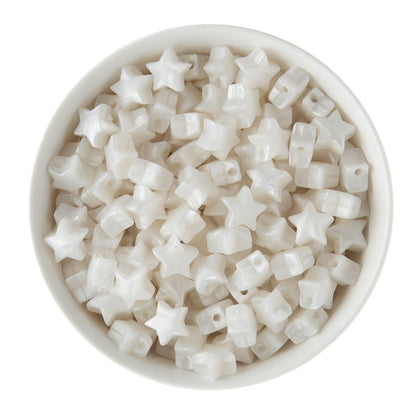 Silicone Focal Beads Mini Stars Pearl from Cara & Co Craft Supply