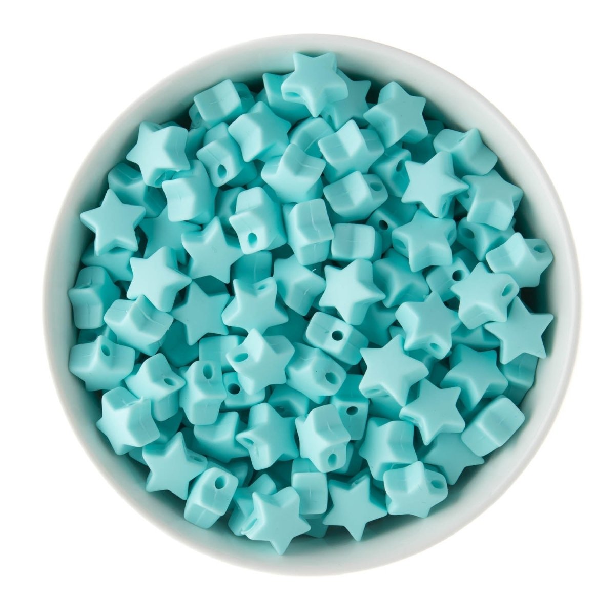 Silicone Focal Beads Mini Stars Robin's Egg Blue from Cara & Co Craft Supply