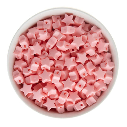 Silicone Focal Beads Mini Stars Soft Pink from Cara & Co Craft Supply