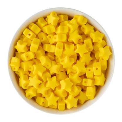 Silicone Focal Beads Mini Stars Sunshine Yellow from Cara & Co Craft Supply