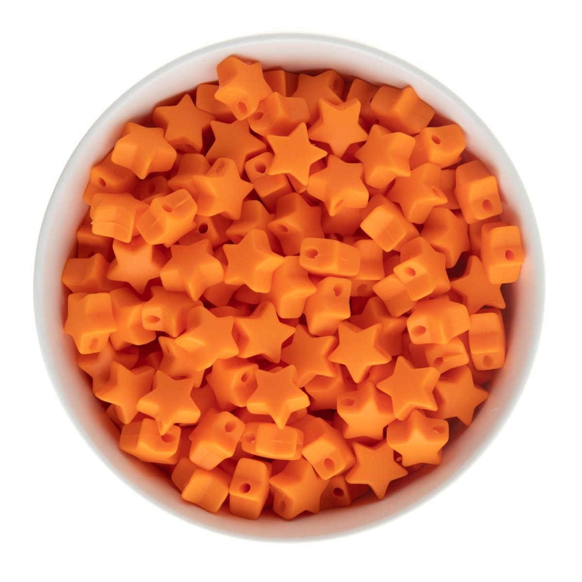Silicone Focal Beads Mini Stars Tangerine Orange from Cara & Co Craft Supply