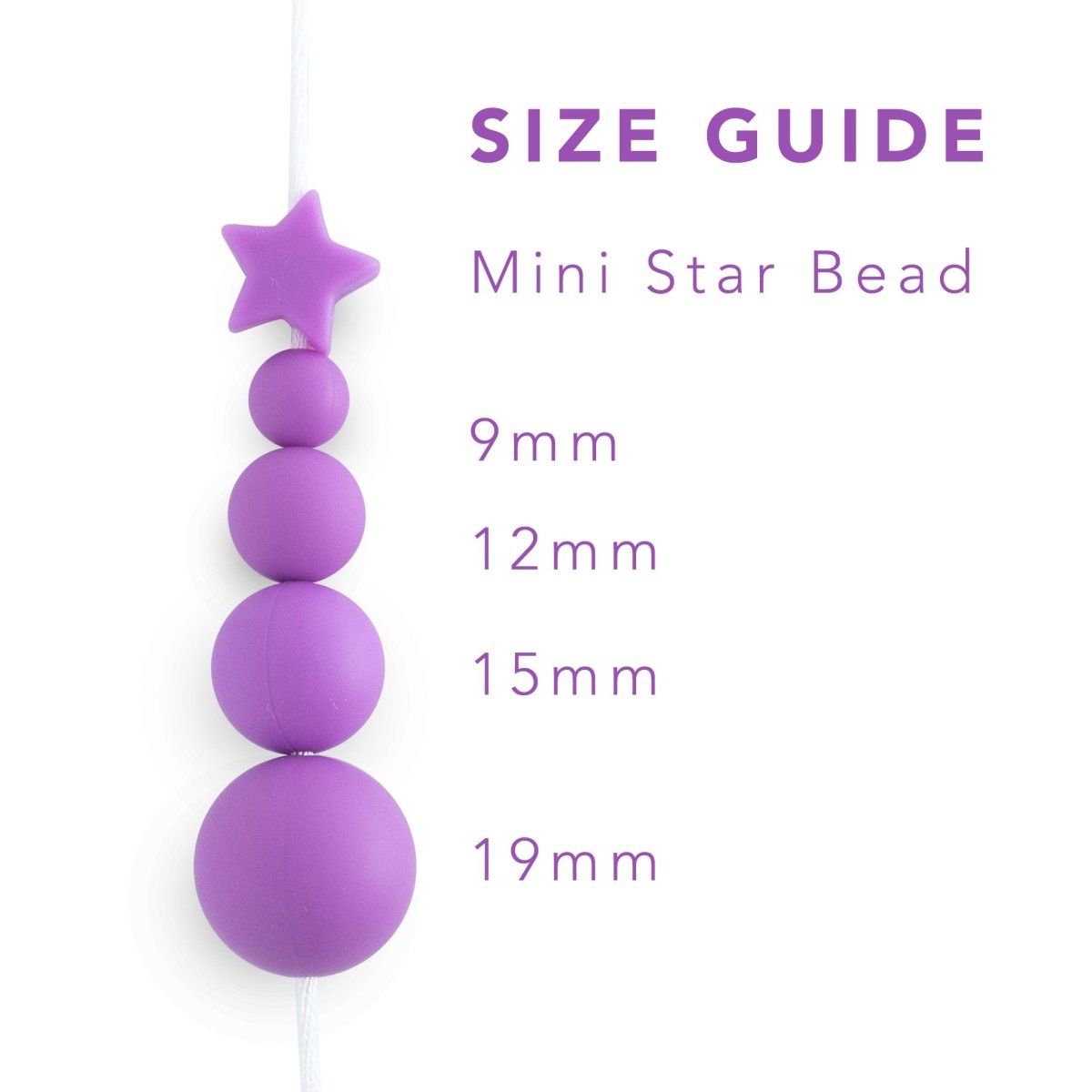 Silicone Focal Beads Mini Stars White from Cara & Co Craft Supply