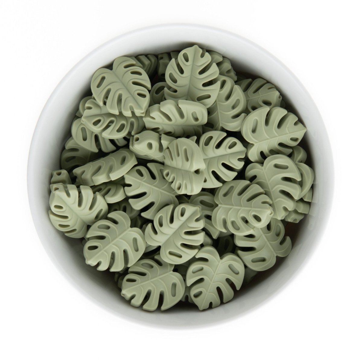 Silicone Focal Beads Monstera Leaves Lint from Cara & Co Craft Supply