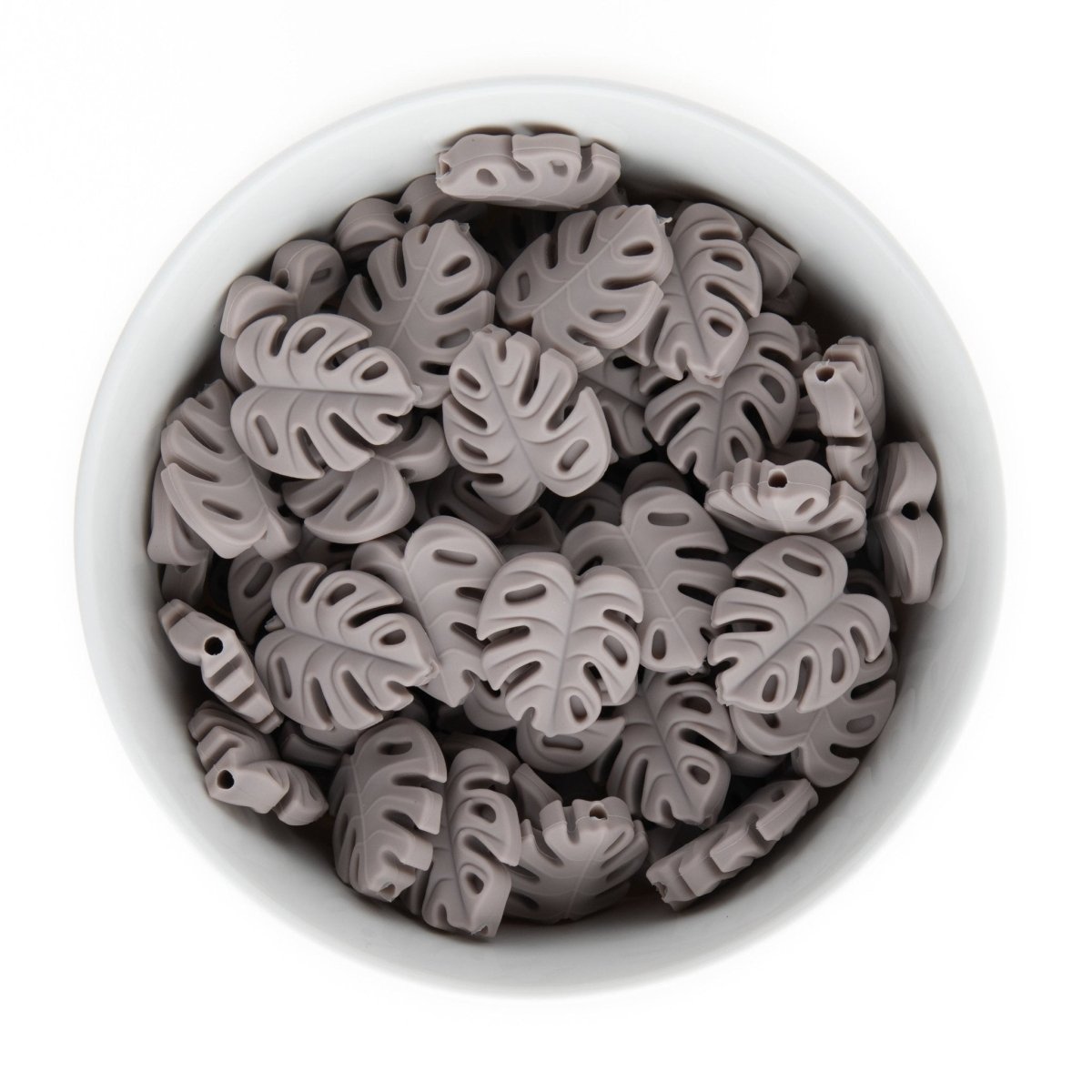 Silicone Focal Beads Monstera Leaves Mellow Mocha from Cara & Co Craft Supply