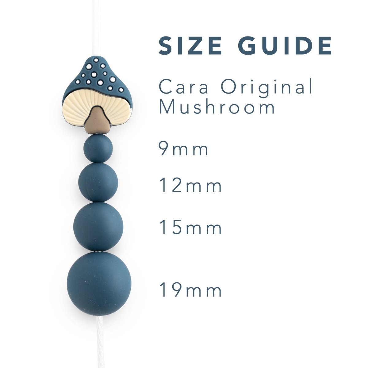 Silicone Focal Beads Mushrooms Flannel Blue from Cara & Co Craft Supply