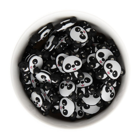 Silicone Focal Beads Pandas Light Grey from Cara & Co Craft Supply