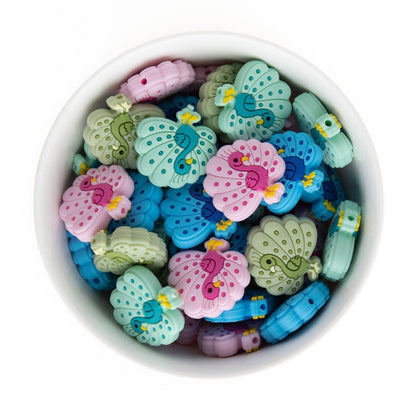 Silicone Focal Beads Peacocks Lint from Cara & Co Craft Supply