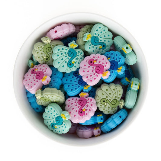 Silicone Focal Beads Peacocks Lint from Cara & Co Craft Supply