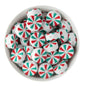 Silicone Focal Beads Peppermint Candies Bright Red & White from Cara & Co Craft Supply