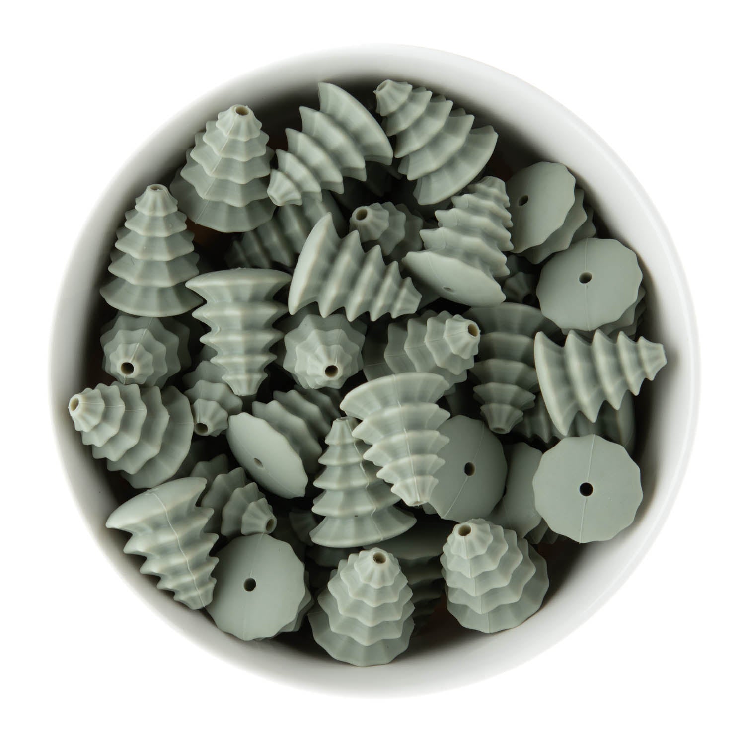 Silicone Focal Beads Pine Trees Laurel Green from Cara & Co Craft Supply
