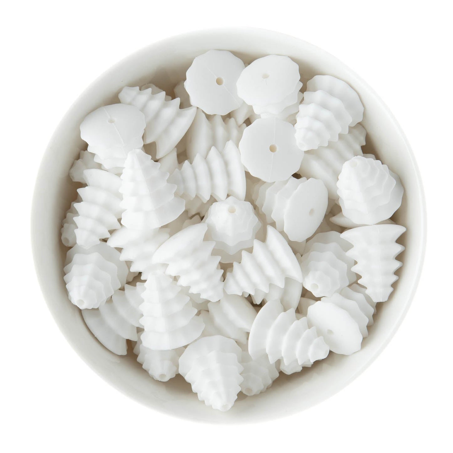 Silicone Focal Beads Pine Trees White from Cara & Co Craft Supply