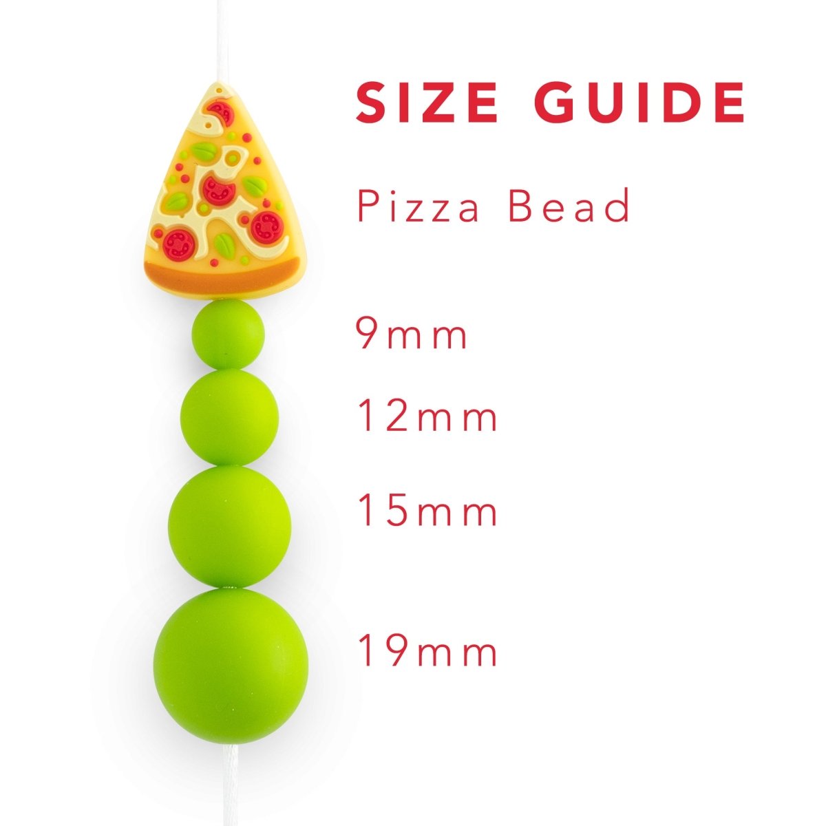 Silicone Focal Beads Pizzas from Cara & Co Craft Supply