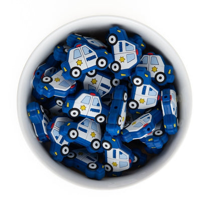 Silicone Focal Beads Police Cars Classic Blue from Cara & Co Craft Supply