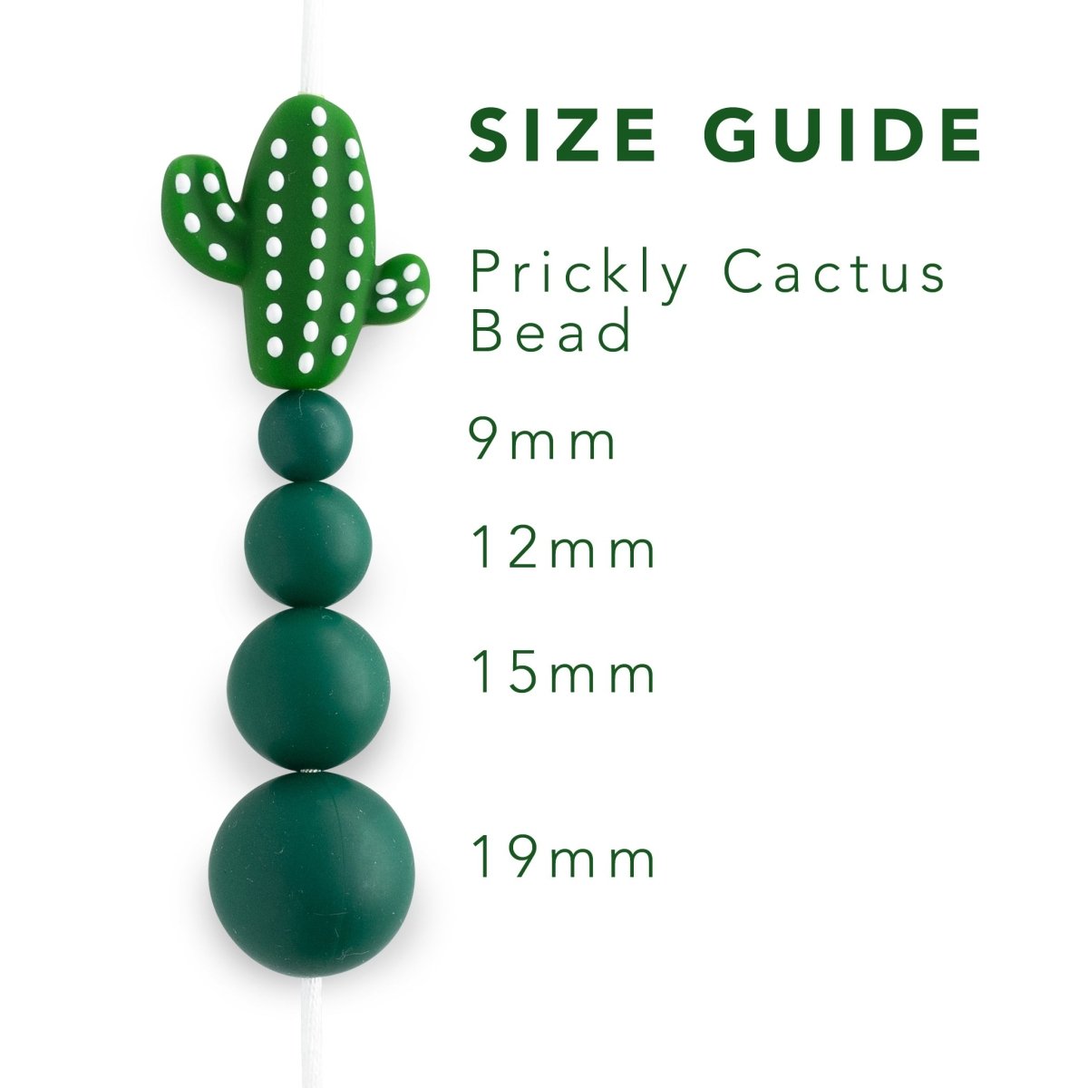 Silicone Focal Beads Prickly Cactus from Cara & Co Craft Supply